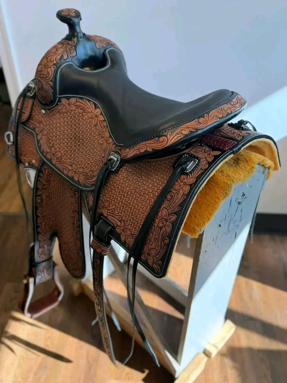 WhatsApp Image 2026-08-07 at 06.13.11 🔥 FOR SALE – Premium Hand-Tooled Bull Saddle 🔥 - Image 1
